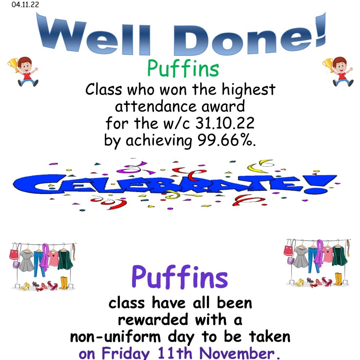 Eastgate Academy Attendance nonuniform Winners